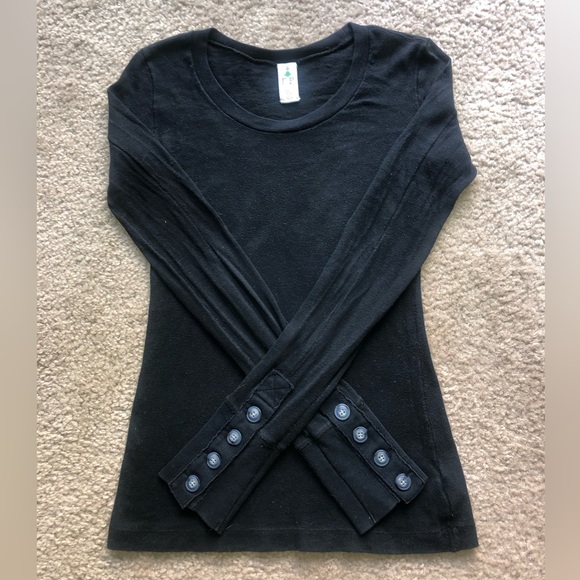 SOLD! Free People Rare Old School Black Button Cuff Top S SOLD ** SOLD* - Picture 3 of 14